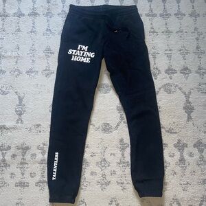 Talentless “I’m Staying Home” Black Joggers